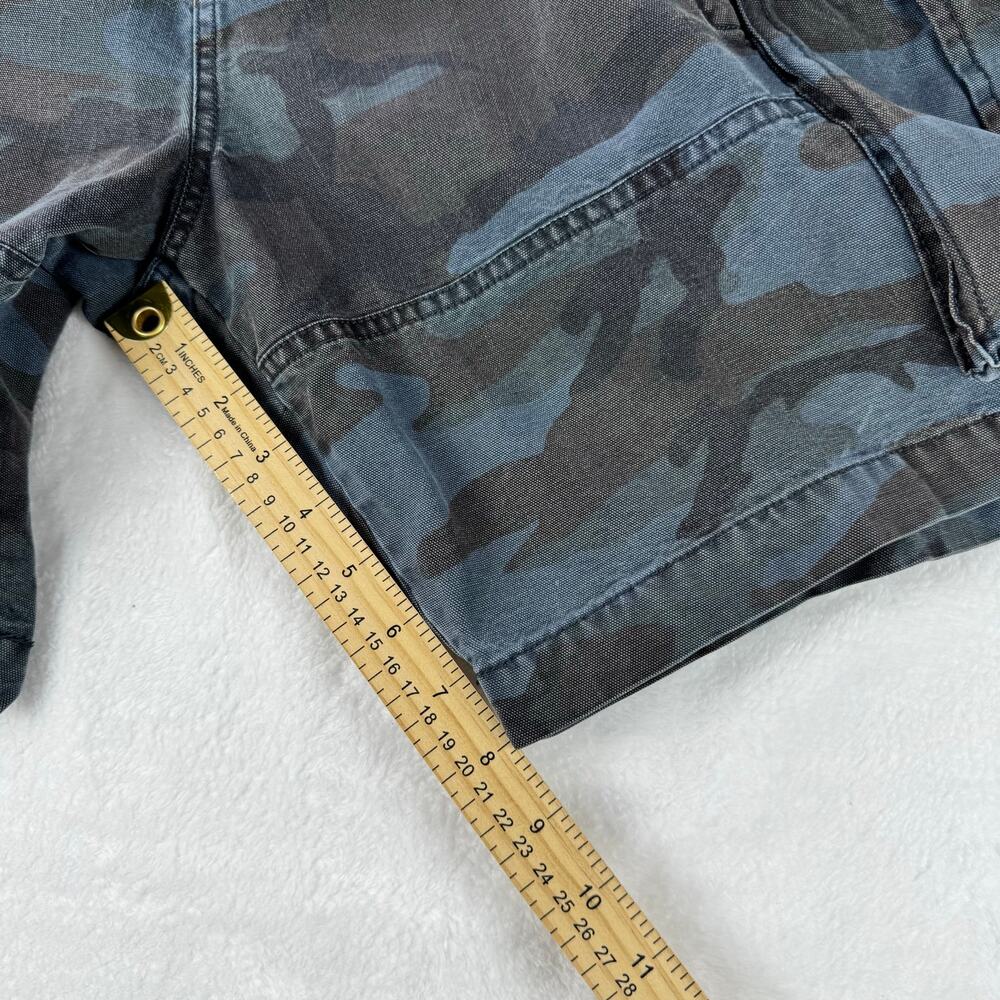 Lucky Brand Men’s Camo Cargo Shorts Size 38 Blue Gray Streetwear Utility - Picture 6 of 11
